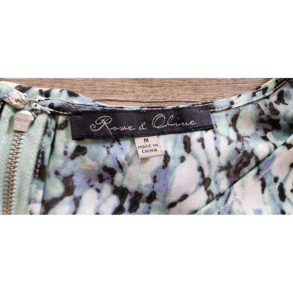 ROSE & OLIVE‎ Blouse Abstract Watercolor Print Women’s Medium 3/4 Sleeve - Picture 3 of 7